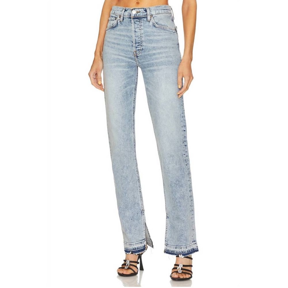 NWT RE/DONE Originals‎ 70's High Rise Skinny Boot Jeans in Skid Wash Size 32